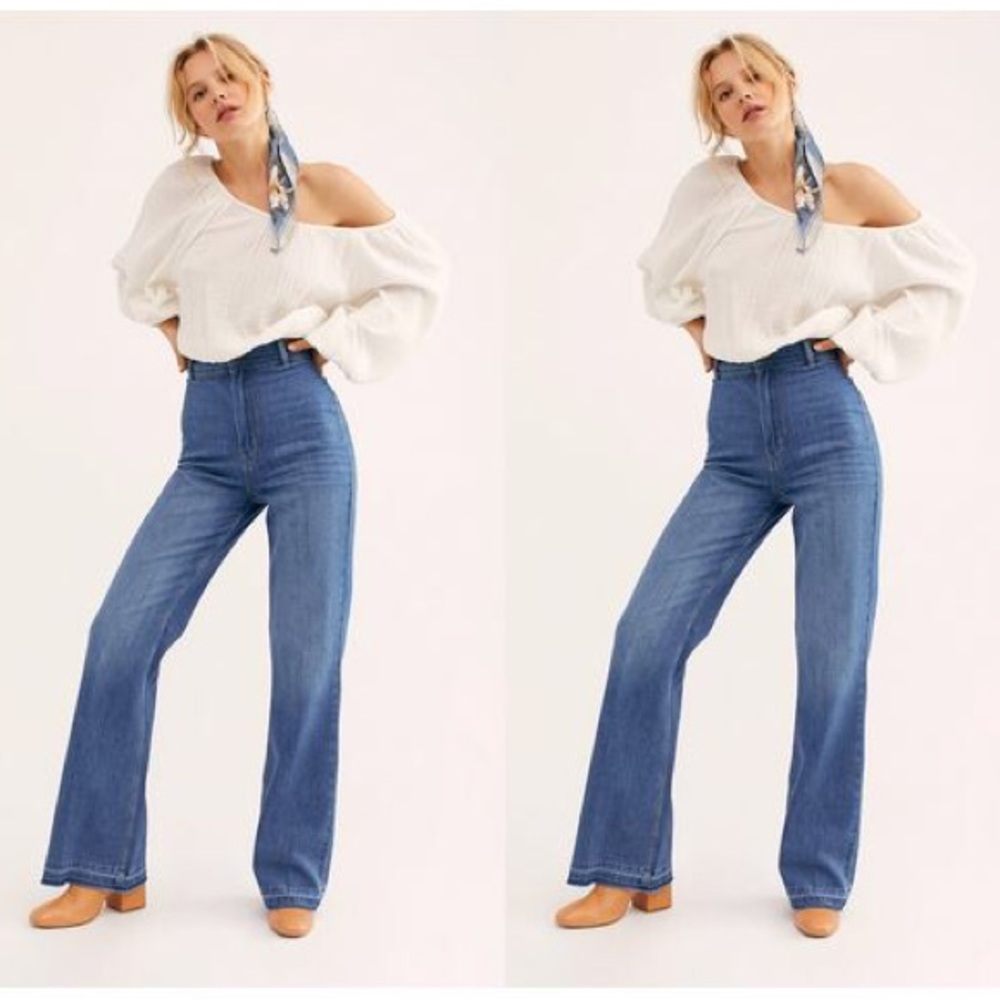 Free People Mindy Rigid Flare Wide Leg Jean
